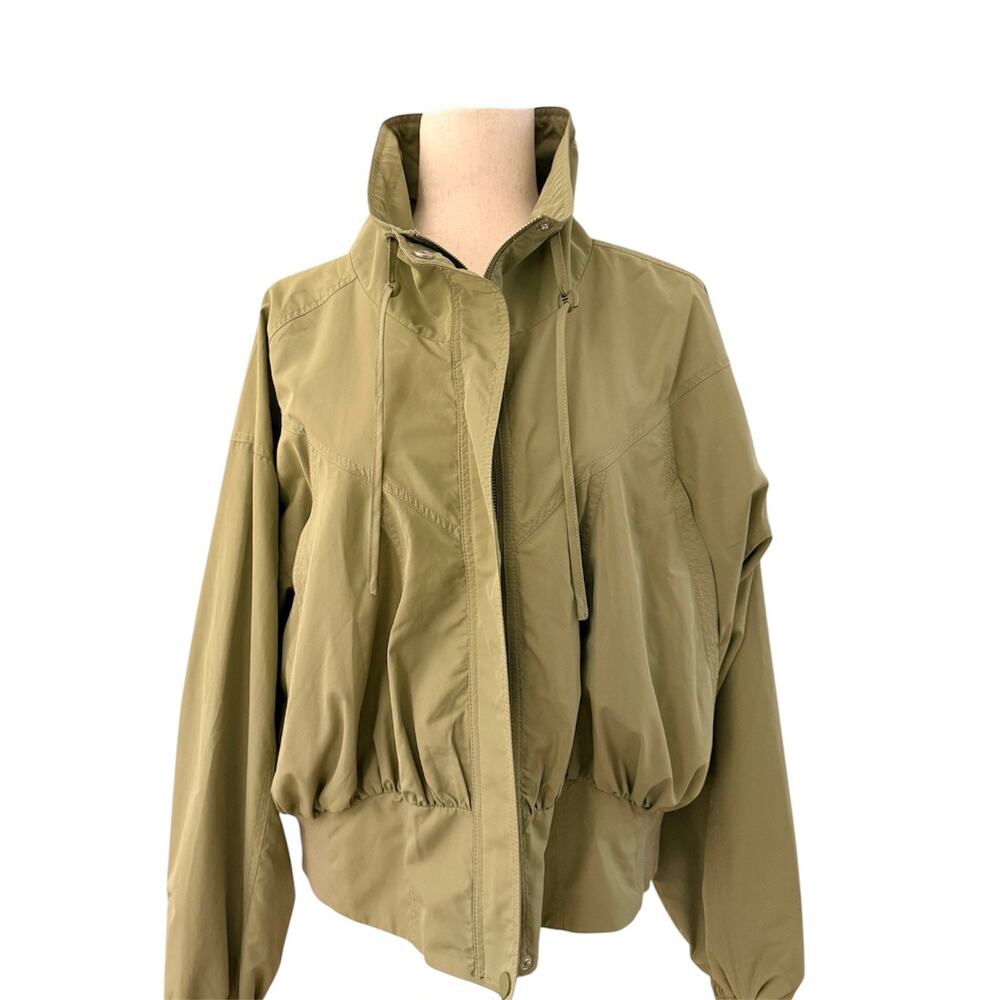 Daily Practice Anthropologie Cropped Windbreaker Jacket Olive Green 1X